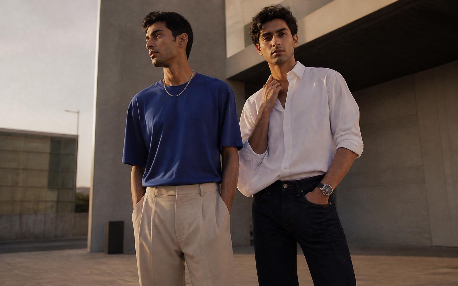 Two men in premium casual menswear
